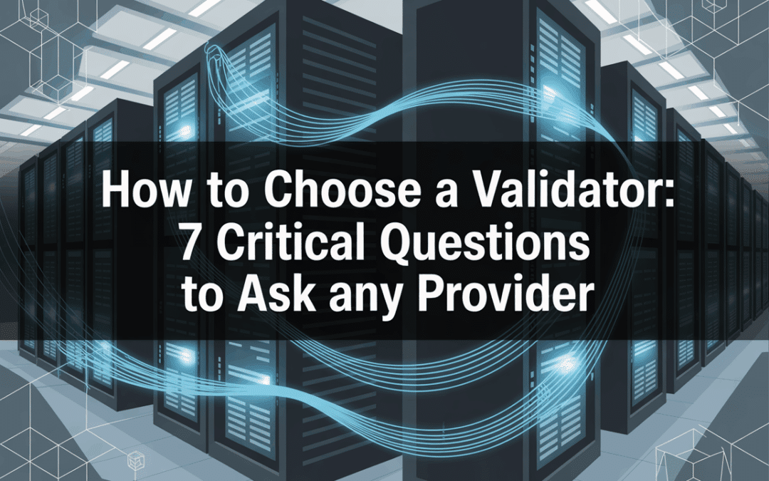 How to Choose a Validator: 7 Critical Questions to Ask Any Provider